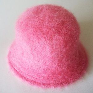 Pink Angora Bucket - Boater Fall & Winter Hat, New w/ Tags, Fits Adults